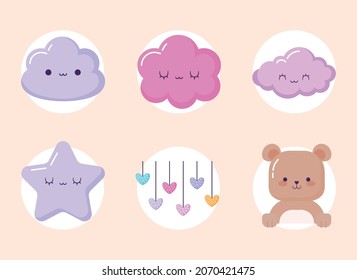 six items set of newborn