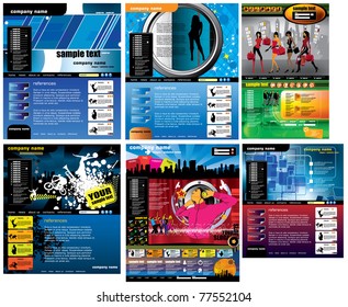 Six kind of website layouts with banners