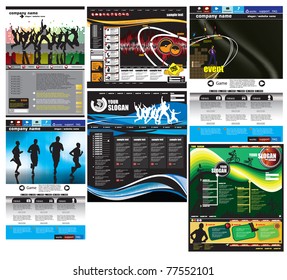 Six kind of website layouts for portfolio