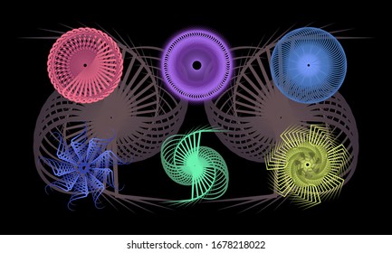 Six kinds of abstract designs with six different colors. This design can be used as a background or ornament for banners, templates, greeting cards and others