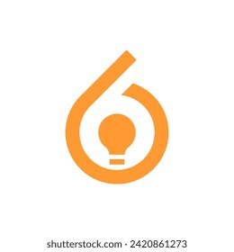six with lamp logo design graphic template