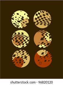 six laps with a shade of brown diamonds