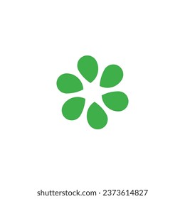 Six Leaves, round geometric symbol simple logo vector