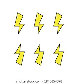 six lightning Illustration, wallpaper, lockscreen. modern simple vector icon, flat graphic symbol in trendy flat design style.