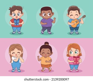 six little lovers characters group
