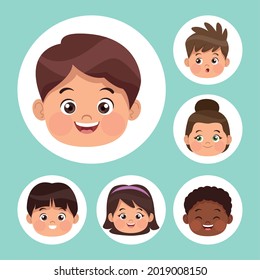 six little students kids characters