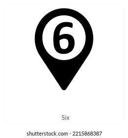 Six and location icon concept