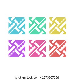six logo colorful designs vector icon concept