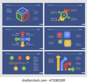 Six Management Charts Slide Templates Set