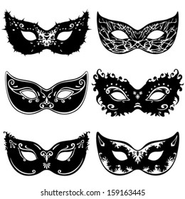 Six mask silhouettes