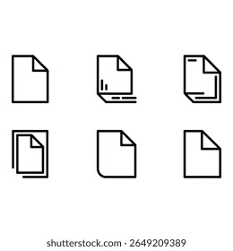 Six Minimalist Document Icons Modern Clean and Versatile File Symbols for Web and App Design