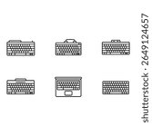 Six Minimalist Keyboard Icons Outline Style Tech Concept Clean Design
