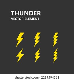 six minimalist thunder vector element