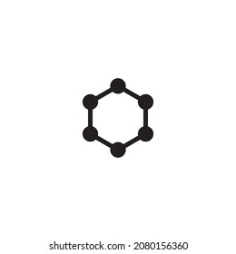 six molecules hexagon simple symbol logo vector
