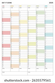 Six Month 2025 Giant Wall Calendar, January - June 2025, Half Year Calendar, Half Year Planner, Rainbow