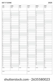 Six Month 2025 Giant Wall Calendar, January - June 2025, Half Year Calendar, Half Year Planner, Black and white