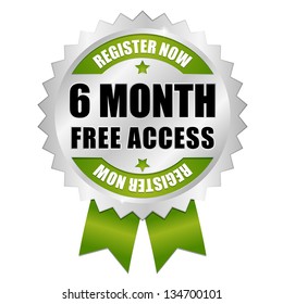 Six month free access button green