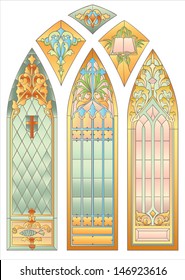 Six mosaic stained glass for decoration of the cathedral