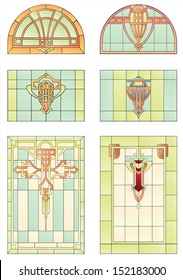 Six mosaic stained glass for decoration of the cathedral