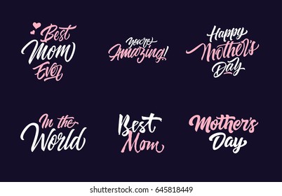 Six Mothers Day Letterings Collection