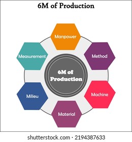 Six M's of Production in an Infographic template
