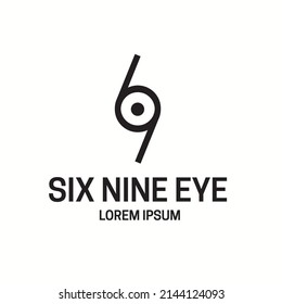 sechs neun Augen, Vektorgrafik-Logo-Design-Vorlage. Moderner minimaler Flachdesign-Stil