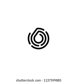 six number 6 double triple line art outline monoline logo