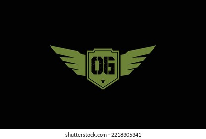 SIX Number army for team identity. Military template vector illustration for your brand.
