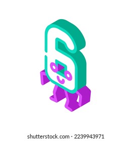 six number character isometric icon vector. six number character sign. isolated symbol illustration