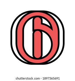 six number color icon vector. six number sign. isolated symbol illustration