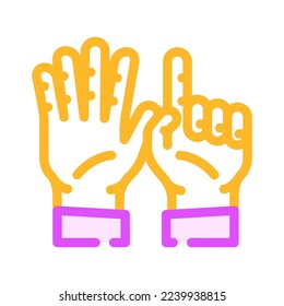 six number hand gesture color icon vector. six number hand gesture sign. isolated symbol illustration
