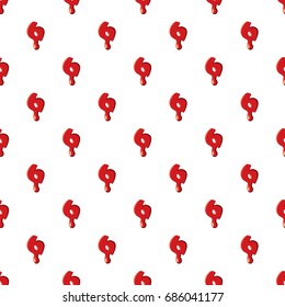 Six number isolated on white background. Red bloody six number vector illustration