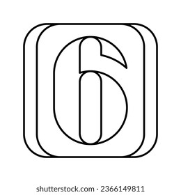 six number line icon vector. six number sign. isolated contour symbol black illustration