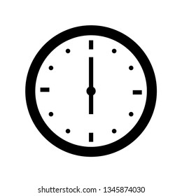 six o'clock icon outline vector