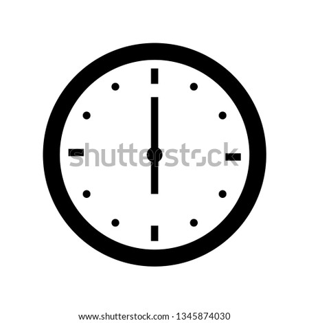 six o'clock icon outline vector
