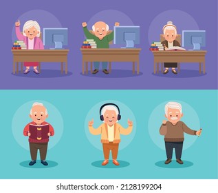Six Old Persons Continuing Education