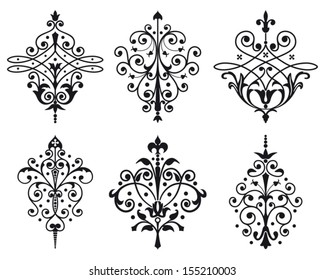 Six old style vector decorations