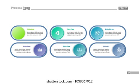 Six option diagram. Step chart, editable template. Creative concept for infographics, presentation, project, report. Can be used for topics like business, management, research