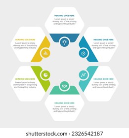 Infografik-Vorlagendesign mit sechs Optionen für den Circle Cycle