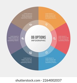 Six Options Circle Infographic Template Design