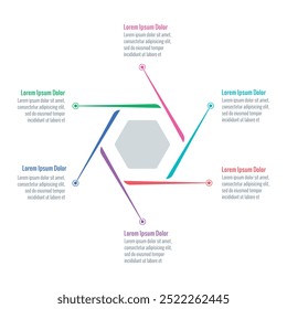 six options infographic template. annual report, internet, web, business, magazine information template. geometric infographic template