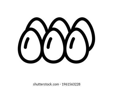 Six oval eggs ready to eat vector