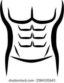 Six pack abs healthy workout gym body  vector icon symbol logo.