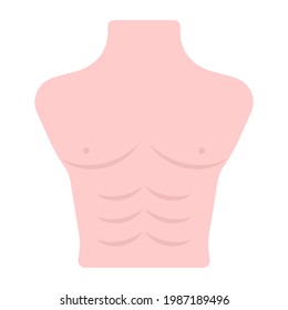 Six pack flat editable vector, body part 