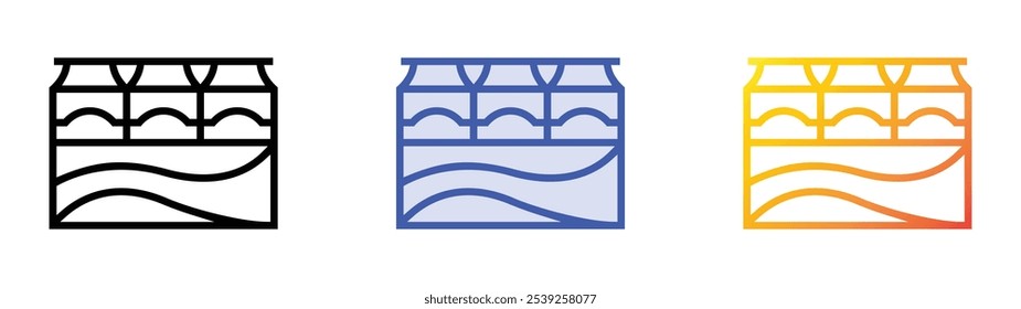 six pack icon. Linear, Blue Fill and Gradient Style Design Isolated On White Background