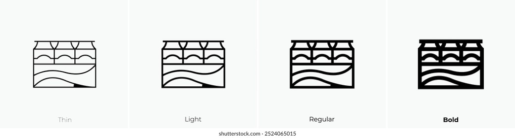 six pack icon. Thin, Light Regular And Bold style design isolated on white background