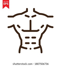 Six pack line icon vector. Gym icon concept. Eps10 vector illustration.