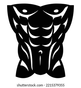 six pack muscles bodybuilder isolated on a white background