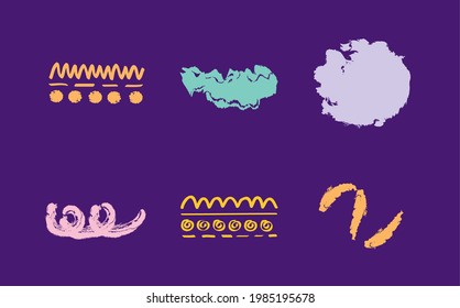 seis pinceles conjunto iconos