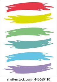 six pale colored brushstrokes retro color swatch